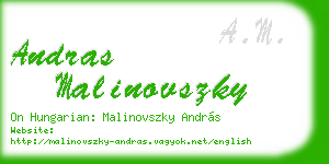 andras malinovszky business card