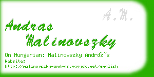 andras malinovszky business card